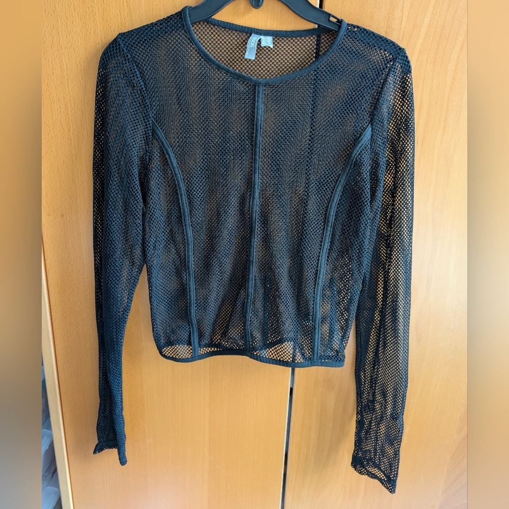 Asos Mesh/Fishnet Long Sleeve Top Size M